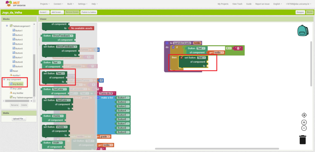 App Inventor 3.0 - Neumann Tech - Jogo da Velha - ACT – Aprendizado,  Criatividade e Tecnologia