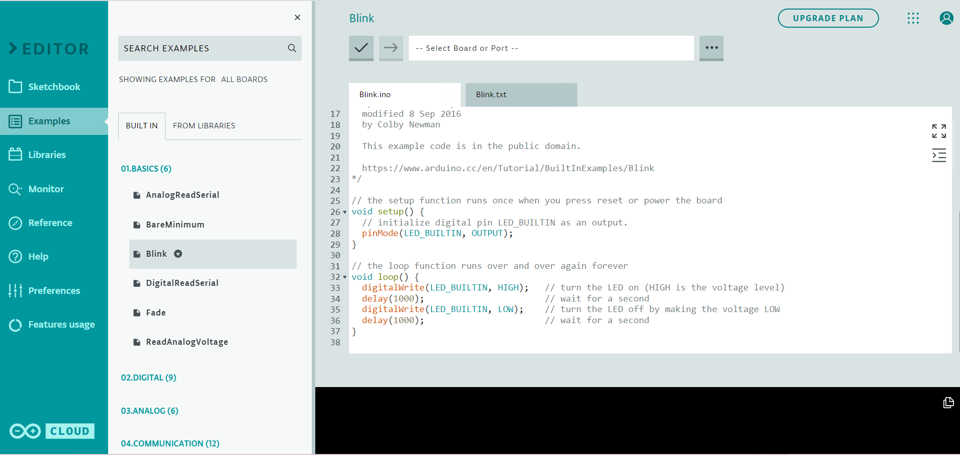 Editor online para Arduino - LIAG